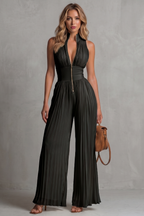 Seraphina – Pleated halter elegance – Wide-leg jumpsuit