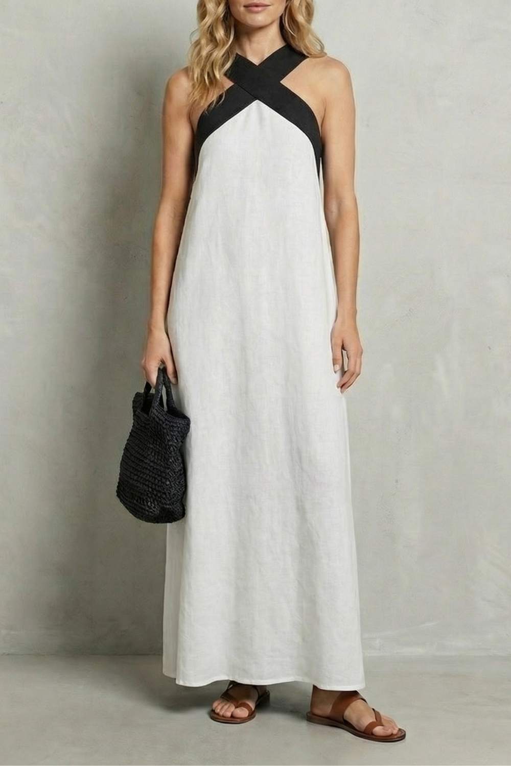 Cross-halter Elegance Maxi Dress