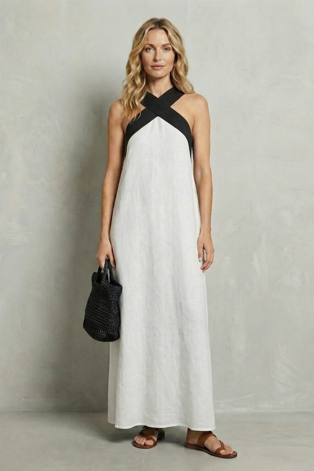 Cross-halter Elegance Maxi Dress