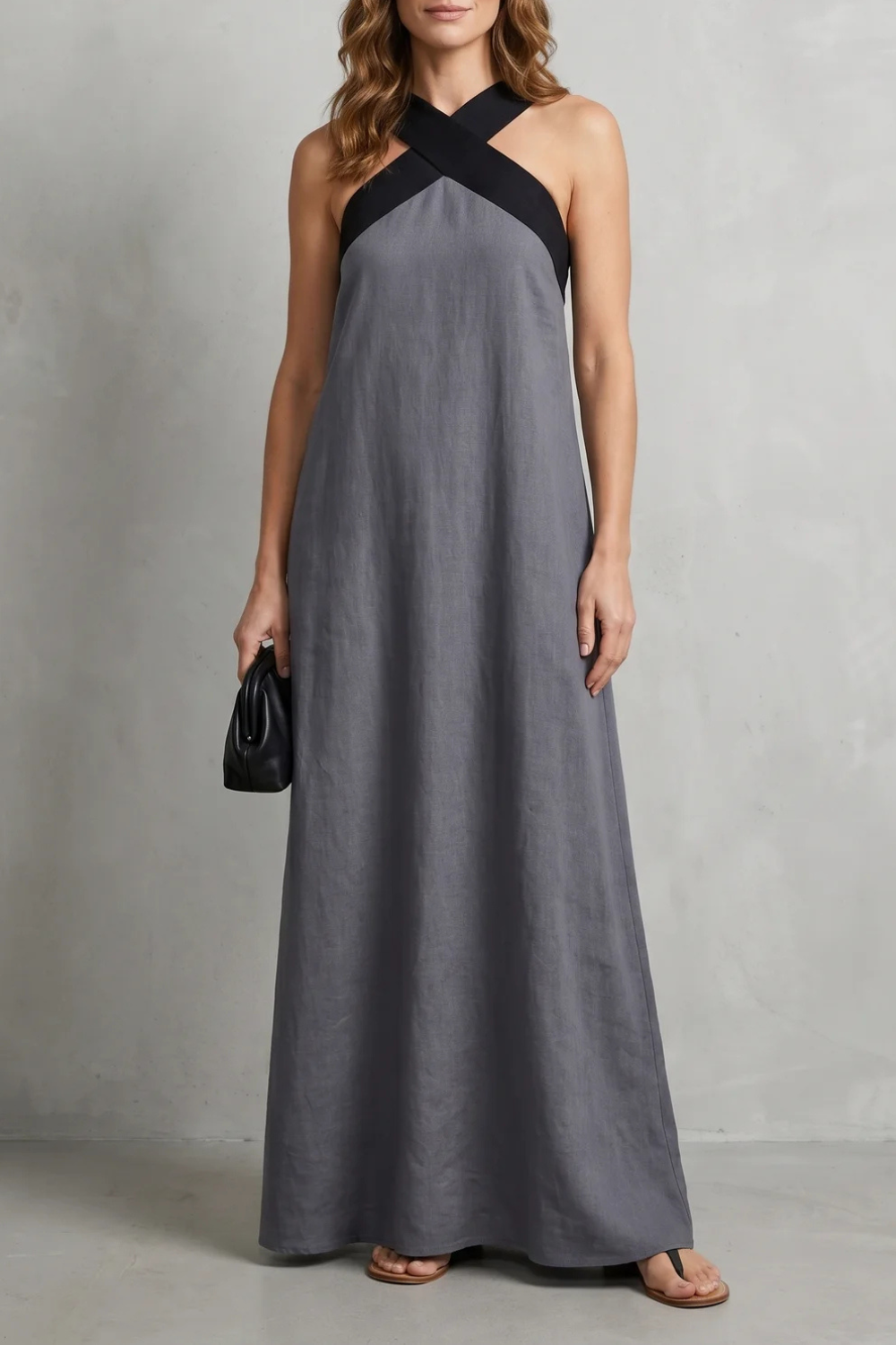 Cross-halter Elegance Maxi Dress