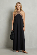 Cross-halter Elegance Maxi Dress