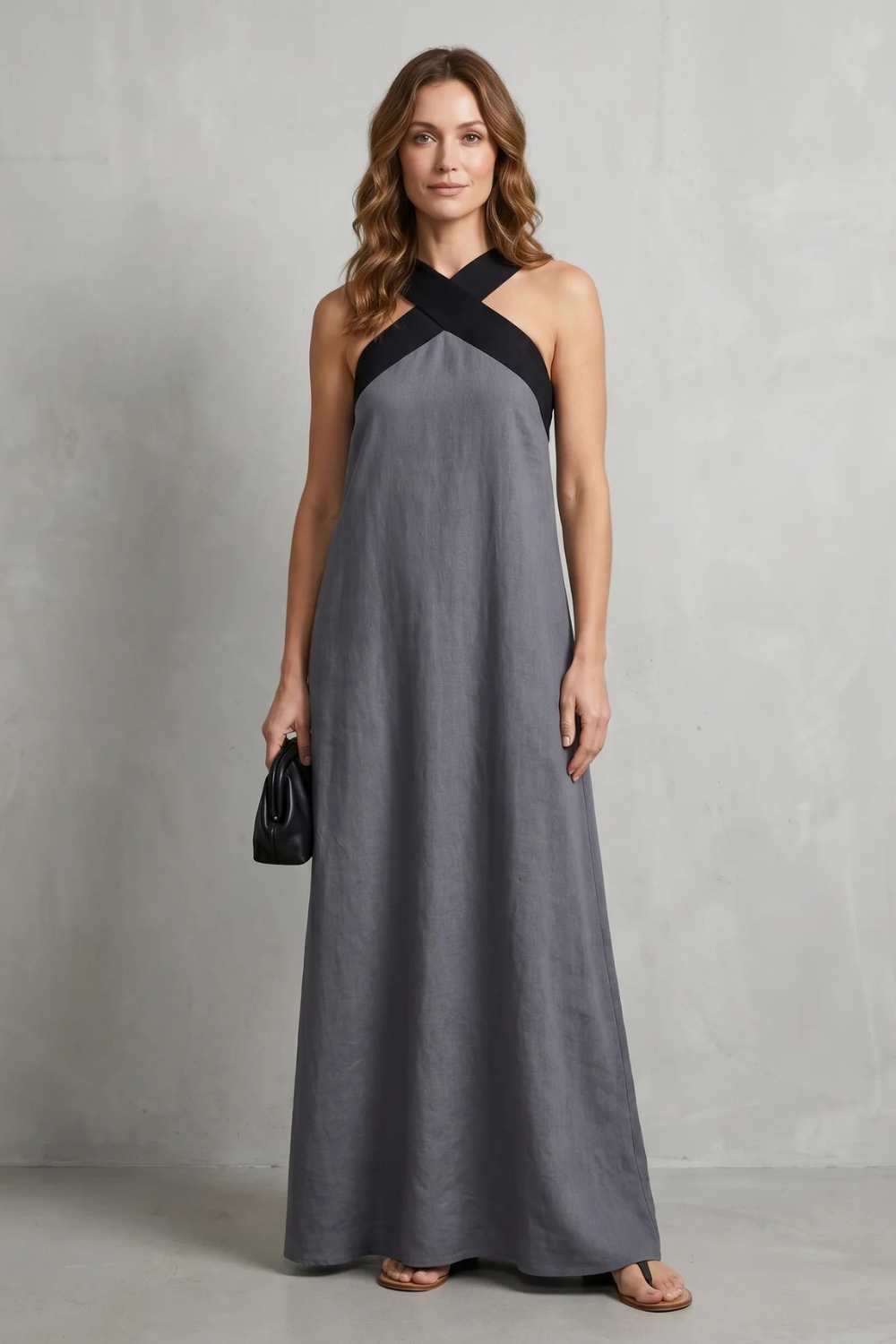 Cross-halter Elegance Maxi Dress
