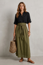 Effortless Resort Elegance Maxi Skirt Set