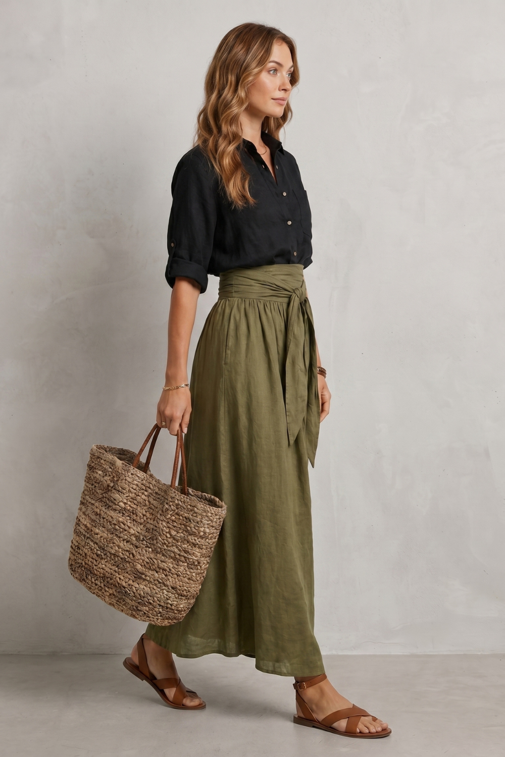 Effortless Resort Elegance Maxi Skirt Set