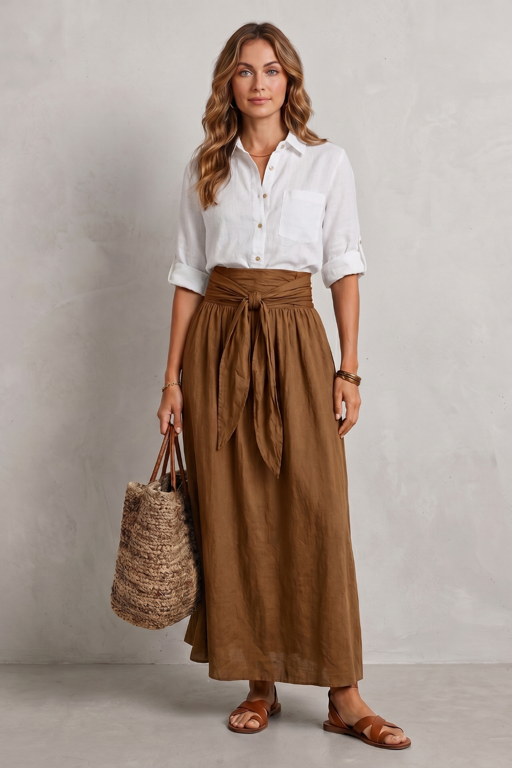 Effortless Resort Elegance Maxi Skirt Set