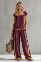 Contrast Trim Relaxed Silhouette Two-piece Set
