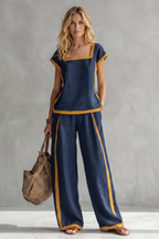 Contrast Trim Relaxed Silhouette Two-piece Set