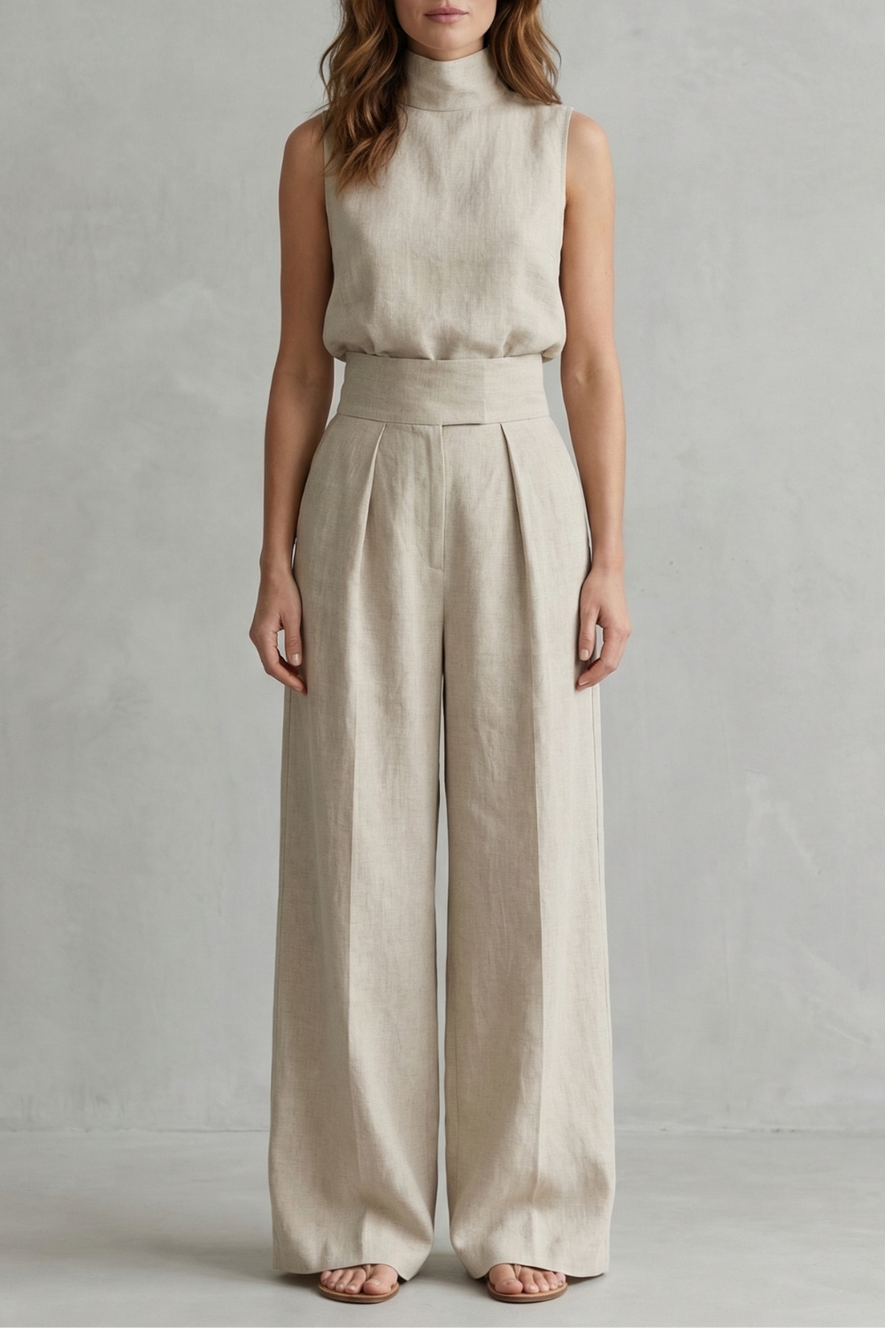 Minimalist Elegance Wide Leg Trouser Set