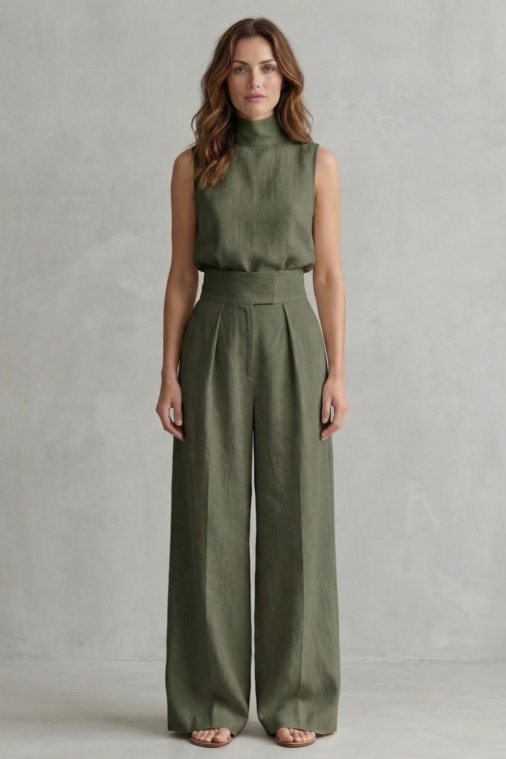 Minimalist Elegance Wide Leg Trouser Set