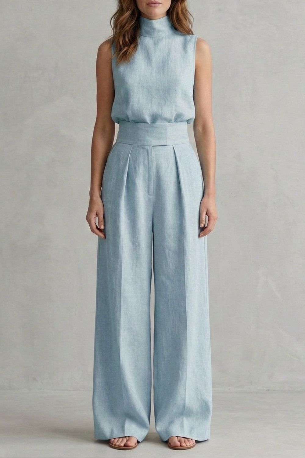Minimalist Elegance Wide Leg Trouser Set