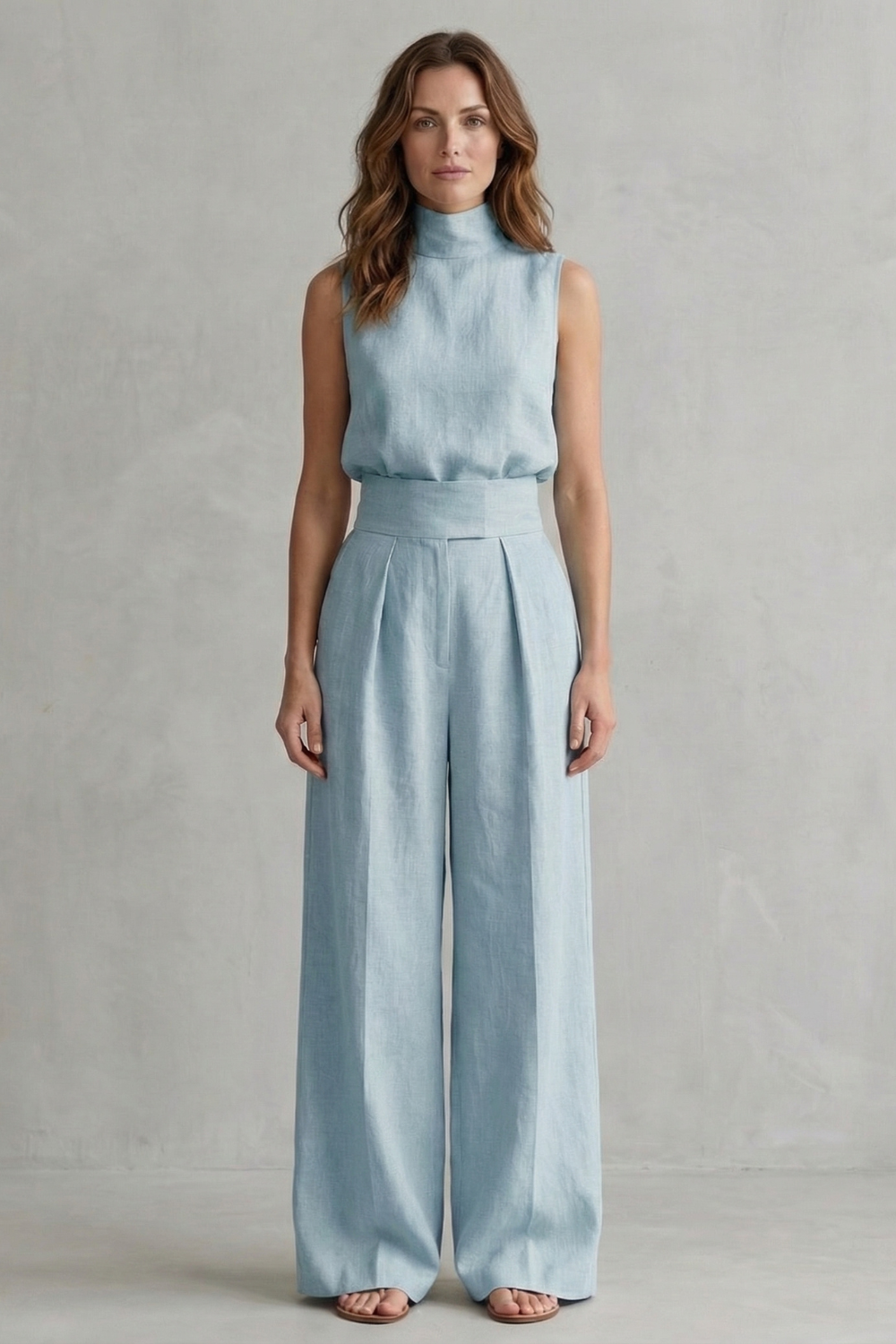 Minimalist Elegance Wide Leg Trouser Set