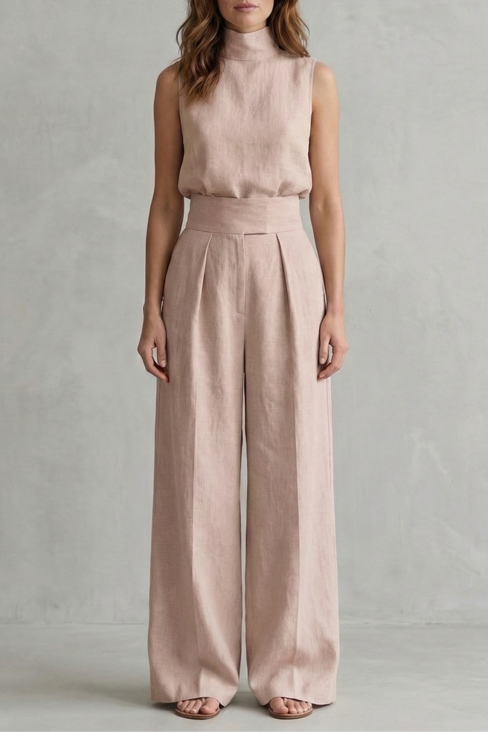 Minimalist Elegance Wide Leg Trouser Set