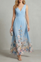 Romantic Floral Ombre Maxi Dress