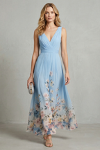 Romantic Floral Ombre Maxi Dress