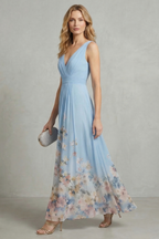 Romantic Floral Ombre Maxi Dress