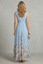 Romantic Floral Ombre Maxi Dress