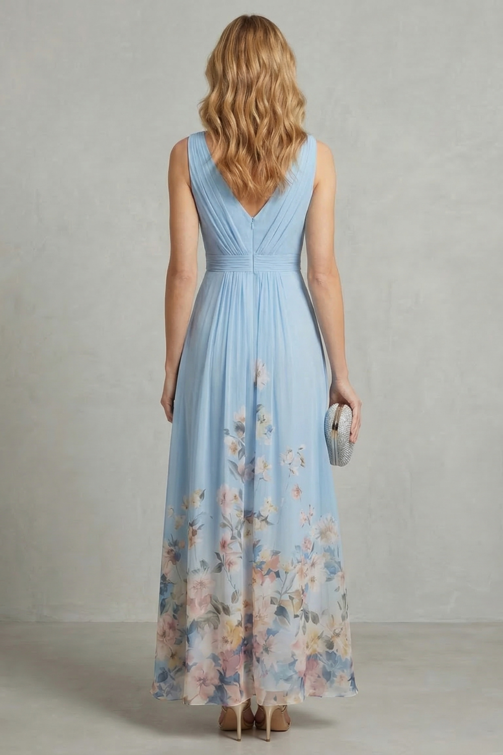 Romantic Floral Ombre Maxi Dress