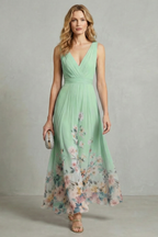 Romantic Floral Ombre Maxi Dress