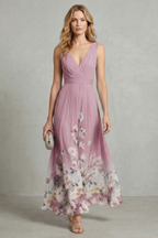 Romantic Floral Ombre Maxi Dress