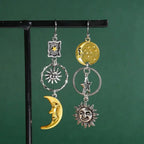 Boho Sun Moon Charm Earrings