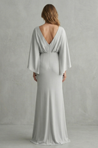Draped Batwing Elegance Maxi Dress