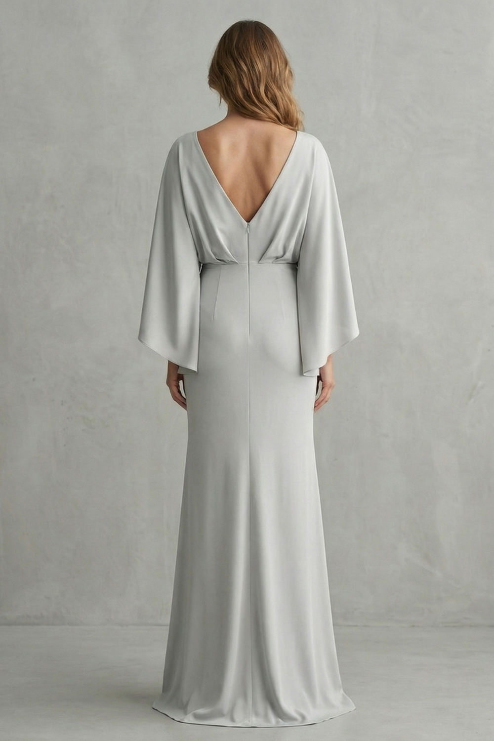 Draped Batwing Elegance Maxi Dress