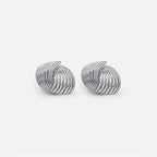 Modern Silver Twist Earrings