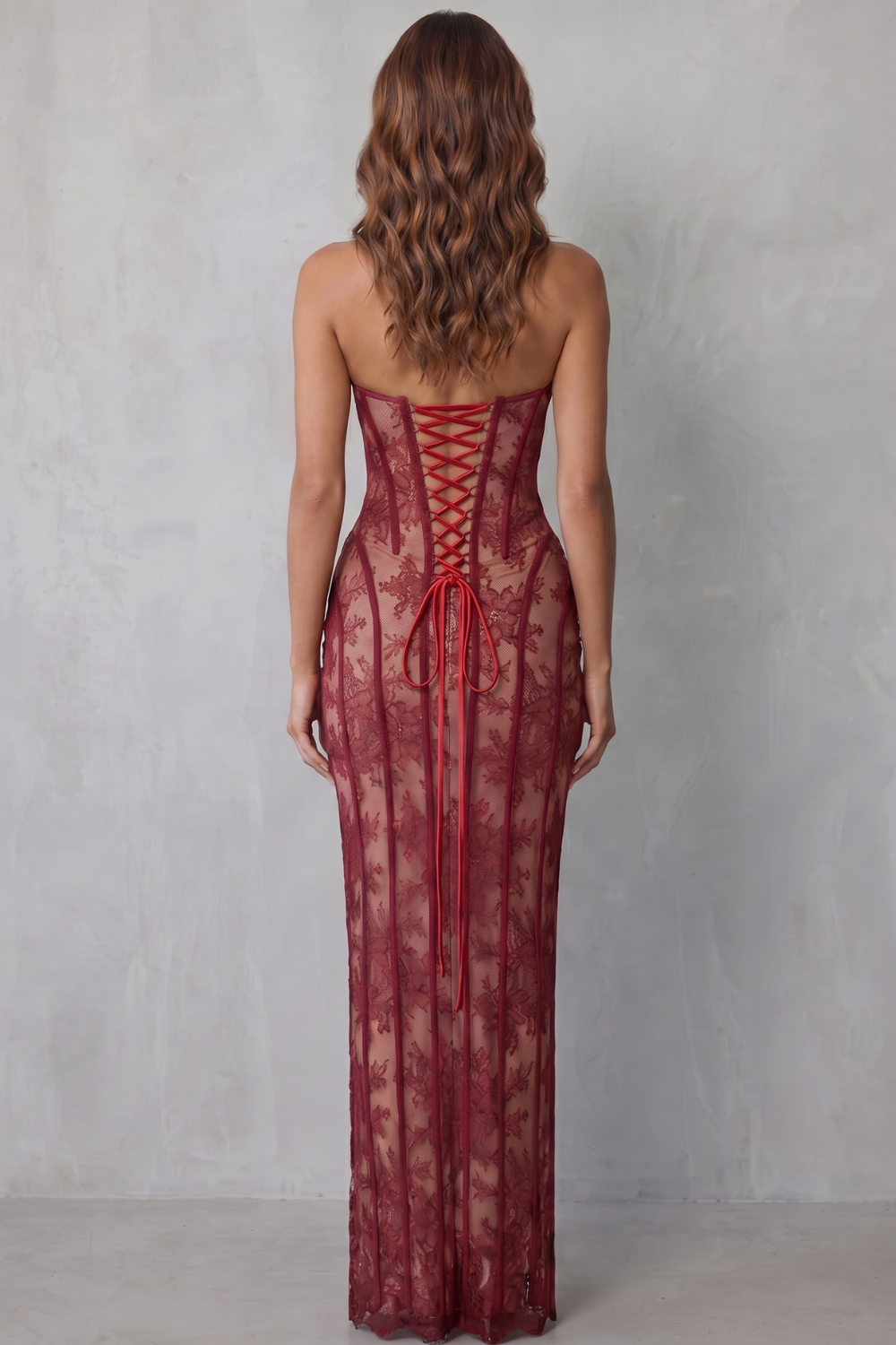 Sculpted Lace Allure Maxi Dress