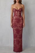 Sculpted Lace Allure Maxi Dress