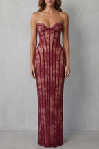 Sculpted Lace Allure Maxi Dress