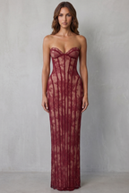Sculpted Lace Allure Maxi Dress