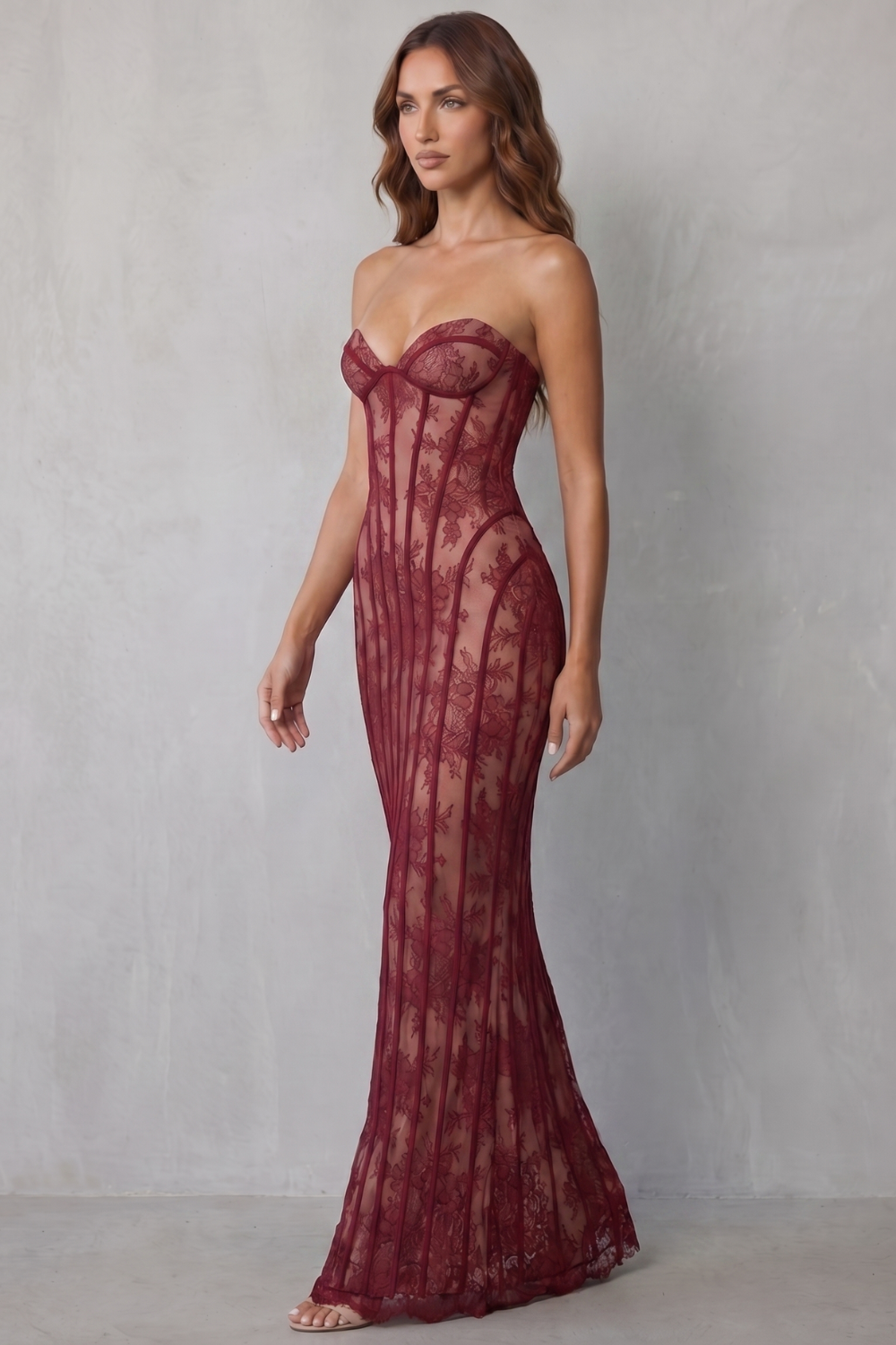 Sculpted Lace Allure Maxi Dress