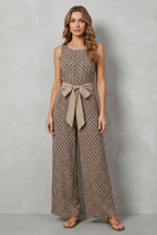 Solanette – Printed tie-waist – Sleeveless jumpsuit