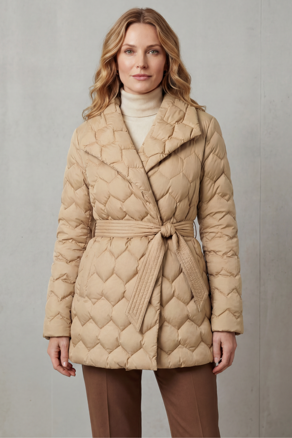 Sculpted quilt | Belted puffer jacket