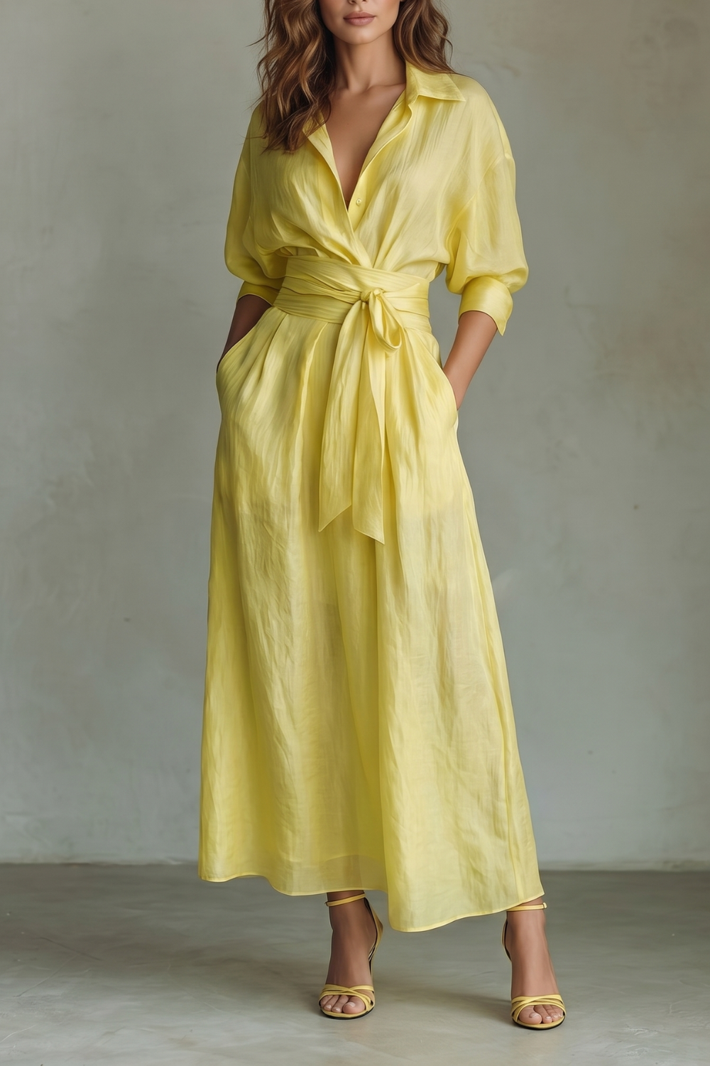 Belted Breezy Elegance Maxi Dress