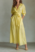 Belted Breezy Elegance Maxi Dress