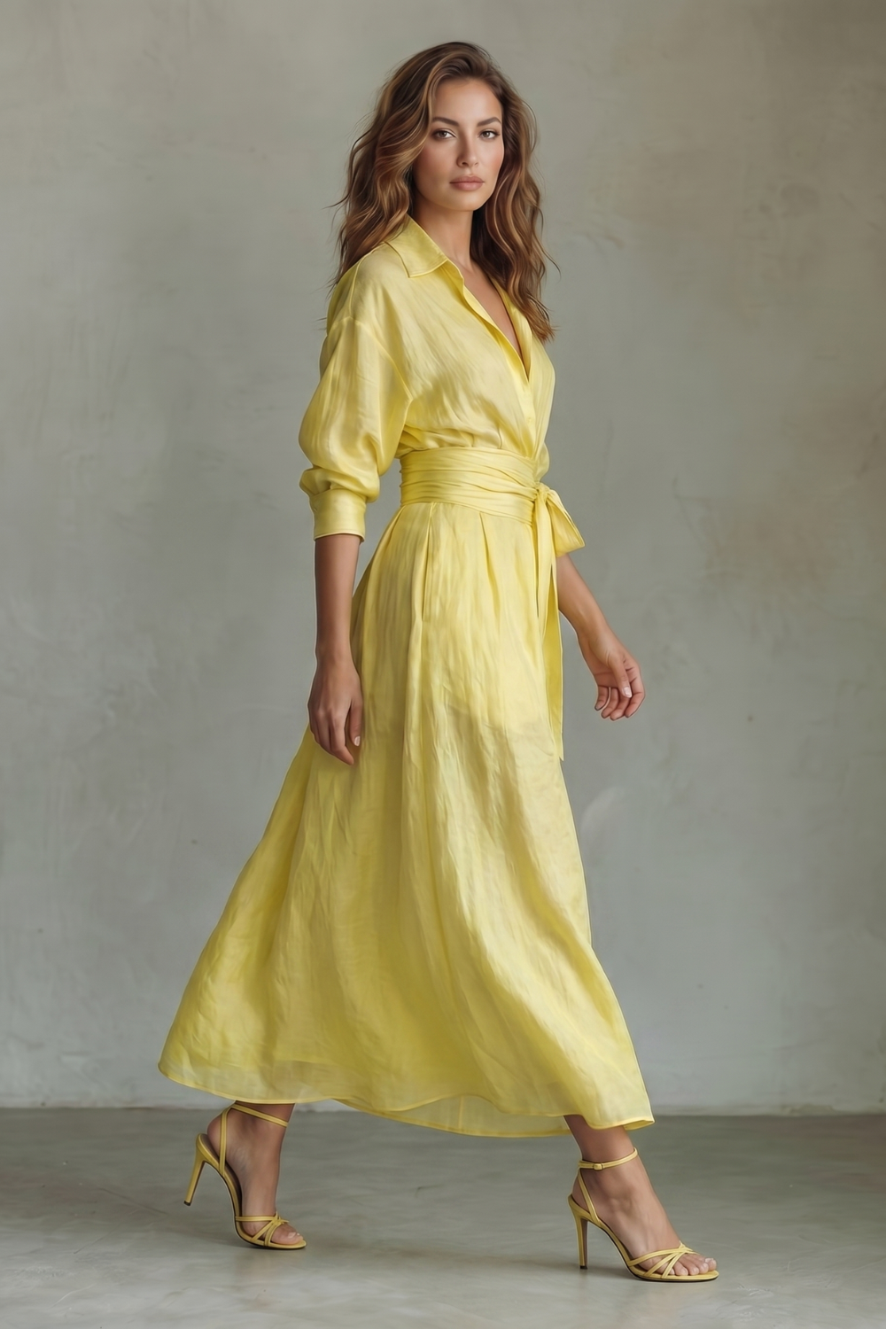 Belted Breezy Elegance Maxi Dress