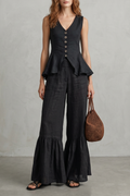 Ruffled Resort Elegance Trouser Set