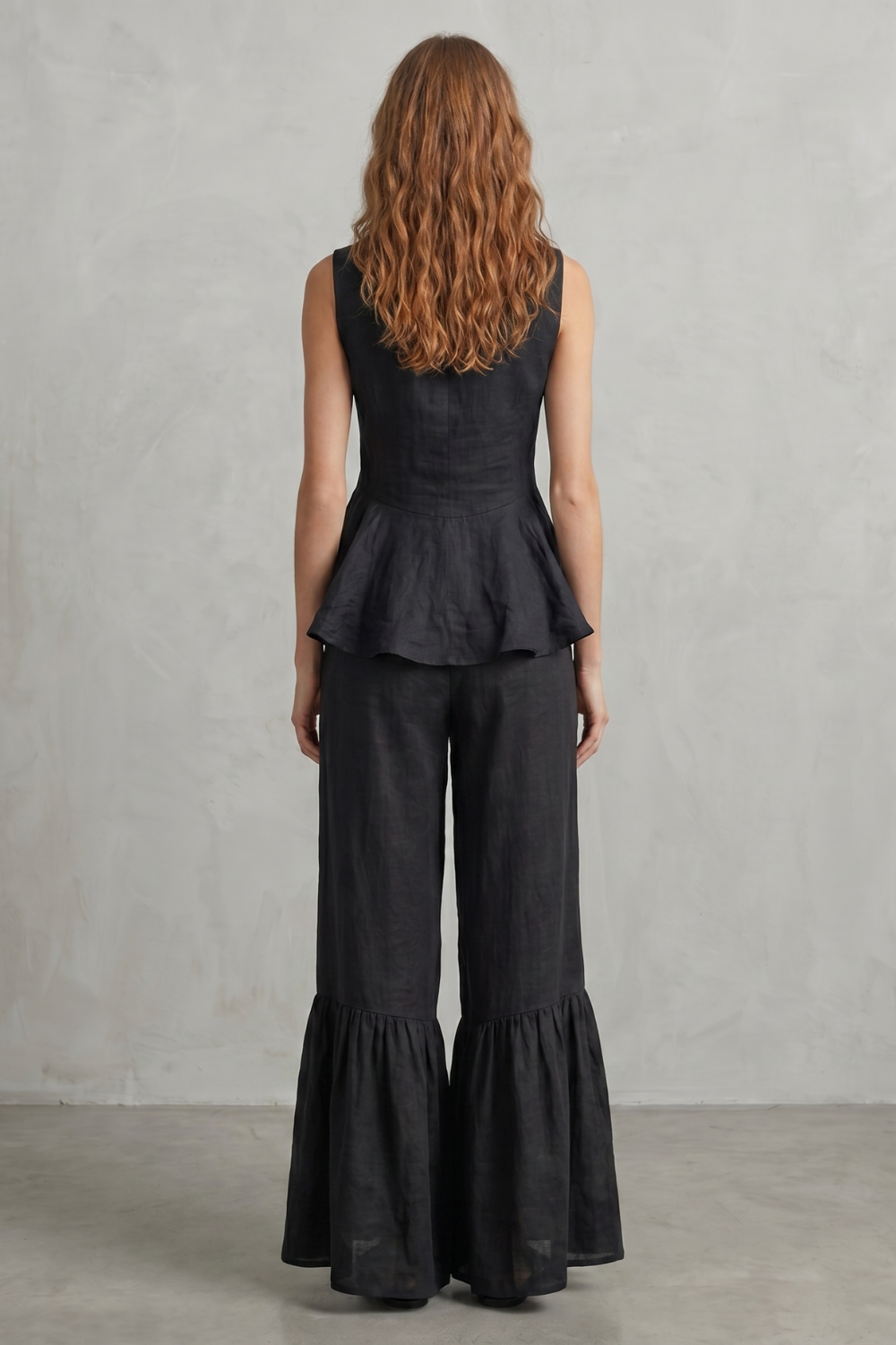 Ruffled Resort Elegance Trouser Set