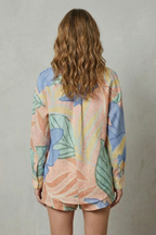 Tropical Leaf Print Shirt And Short Set