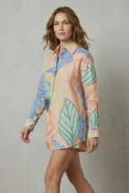 Tropical Leaf Print Shirt And Short Set