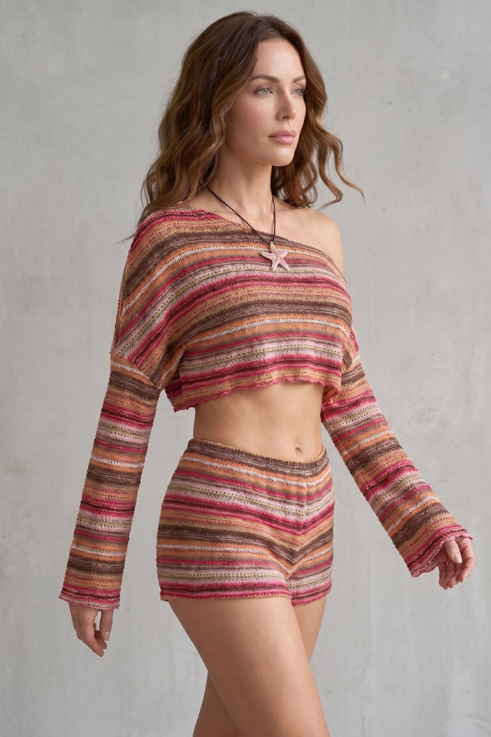 Bohemian Stripe Allure Shorts Set