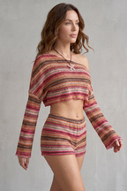 Bohemian Stripe Allure Shorts Set
