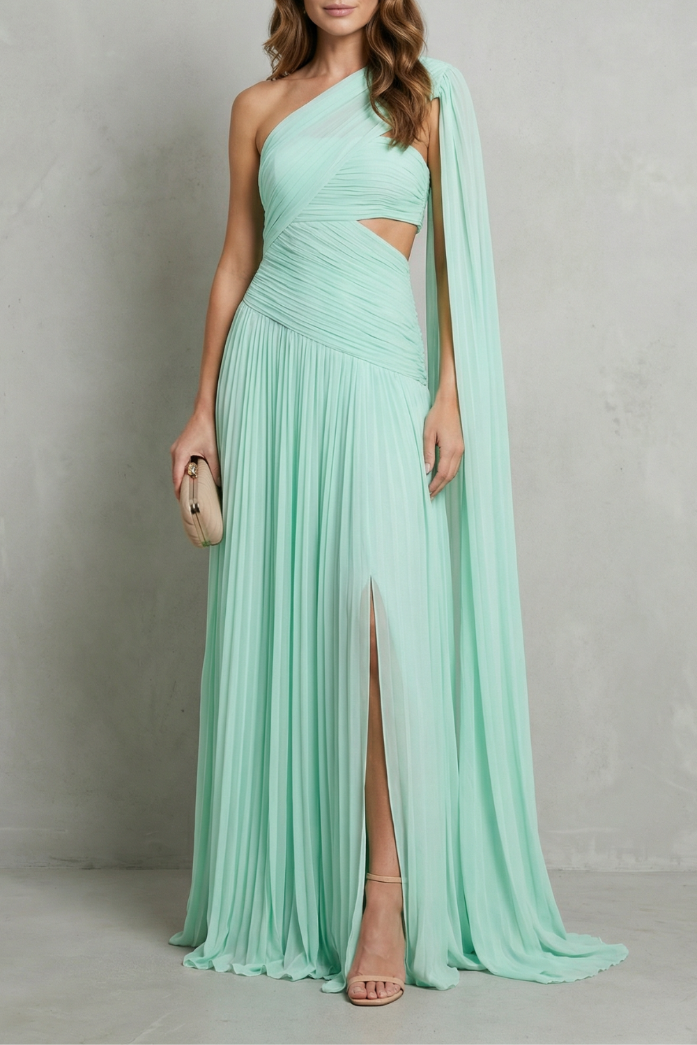 Ethereal Chiffon Drape Maxi Dress