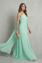 Ethereal Chiffon Drape Maxi Dress