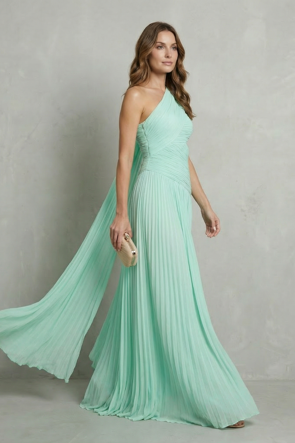 Ethereal Chiffon Drape Maxi Dress