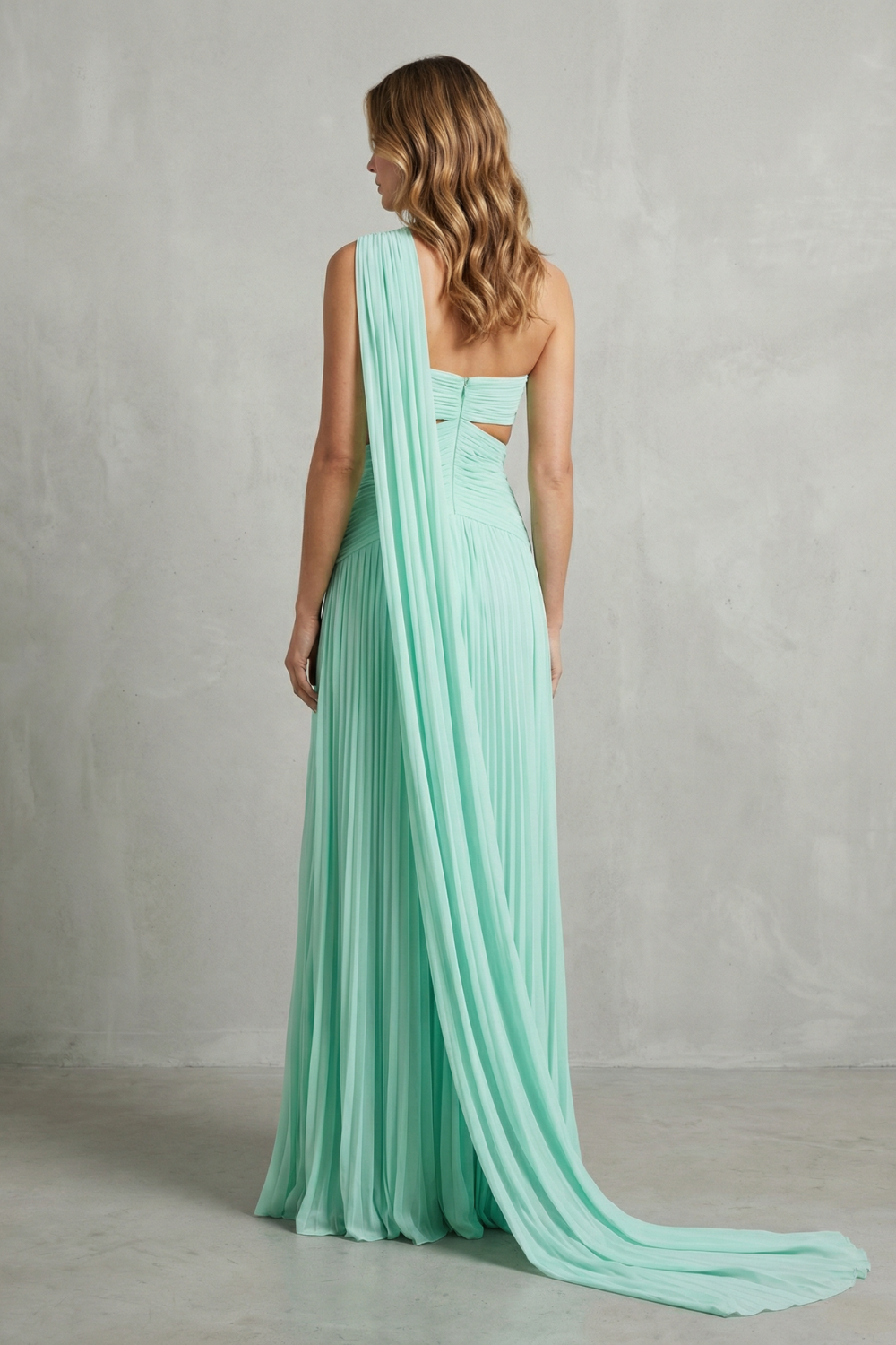 Ethereal Chiffon Drape Maxi Dress