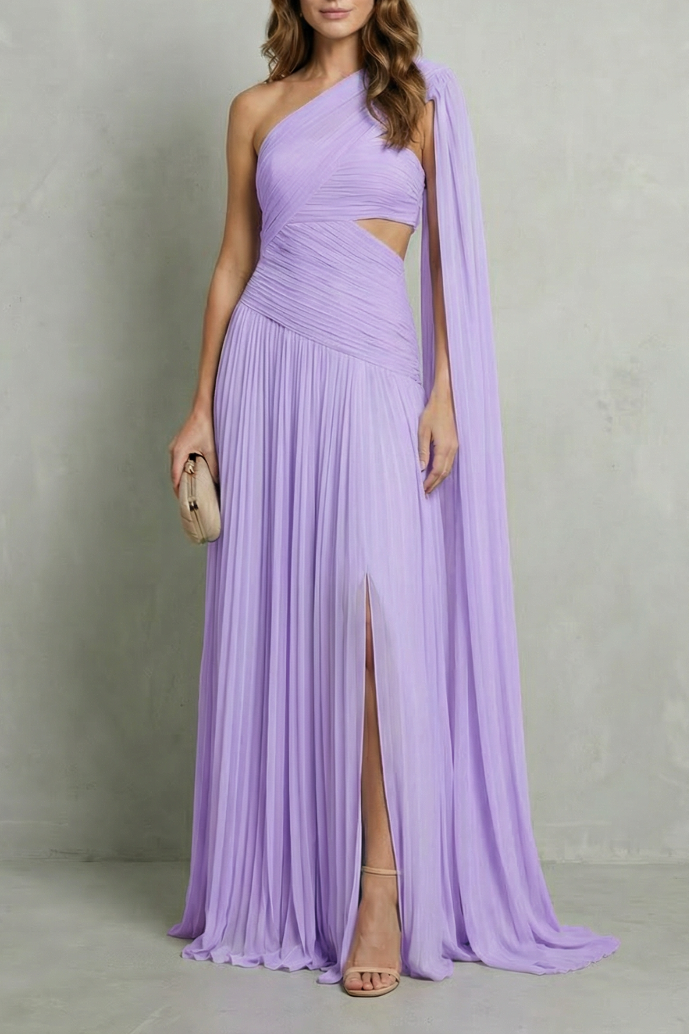 Ethereal Chiffon Drape Maxi Dress