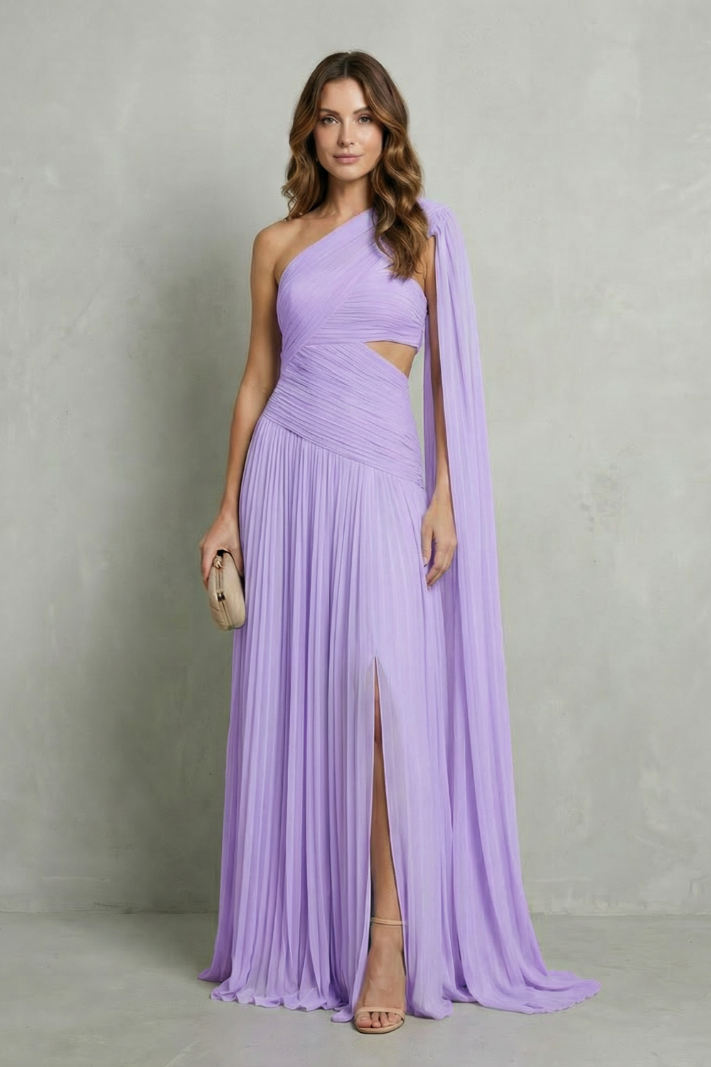 Ethereal Chiffon Drape Maxi Dress