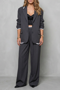 Elegant Wide-Leg Pantsuit Set Two-Piece Power Look